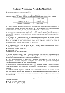 Equilibrio Químico: Problemas y Ejercicios Resueltos