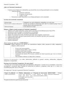 Nutrición Comunitaria: Conceptos Clave y Aplicaciones