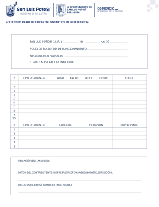 Solicitud de Licencia de Anuncios - San Luis Potos&iacute;, M&eacute;xico