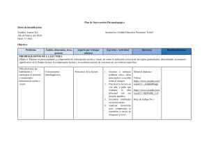 Plan de Intervenci&oacute;n Psicopedag&oacute;gica: Mejora de la Lectura