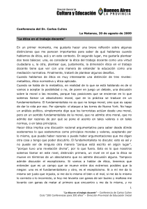 Ética en el Trabajo Docente: Conferencia de Carlos Cullen
