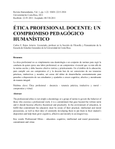 &Eacute;tica Profesional Docente: Compromiso Pedag&oacute;gico Human&iacute;stico