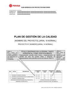 Plan de Gesti&oacute;n de Calidad - Proyecto de Ingenier&iacute;a