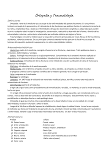 Ortopedia y Traumatolog&iacute;a: Definiciones y Semiolog&iacute;a