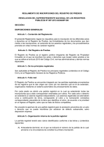 Reglamento Inscripciones Registro de Predios - Perú