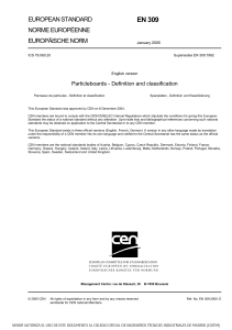 EN 309: Particleboard Definition & Classification