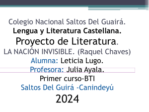 Análisis de 'La Nación Invisible' de Raquel Chaves
