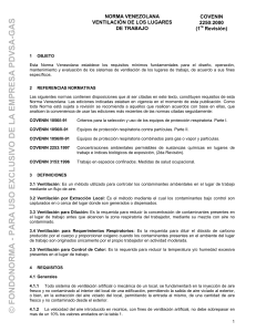 COVENIN 2250: Ventilaci&oacute;n en Lugares de Trabajo