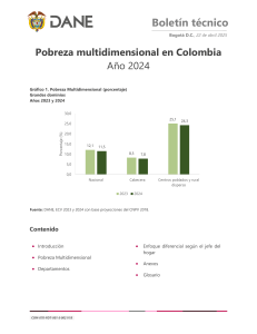 Pobreza Multidimensional en Colombia 2024: Análisis DANE