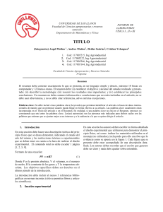 Informe de Laboratorio F&iacute;sica: Experimento y An&aacute;lisis