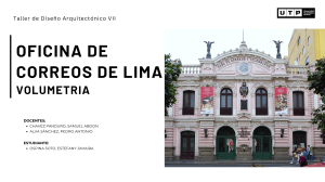 Oficina de Correos de Lima: Diseño Arquitectónico Volumétrico