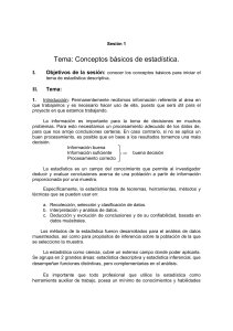 Conceptos básicos de estadística: Apuntes de la Sesión 1