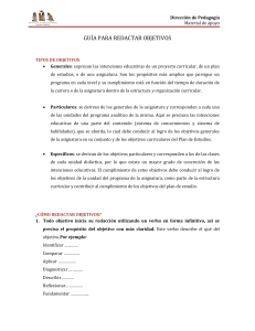 Gu&iacute;a para Redactar Objetivos Educativos