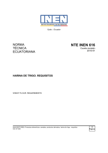 NTE INEN 616: Requisitos de la Harina de Trigo en Ecuador