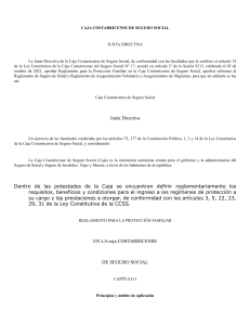 Reglamento de Protección Familiar de la CCSS de Costa Rica