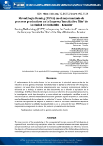 Metodolog&iacute;a Deming (PHVA) en Inoxidables &Eacute;lite