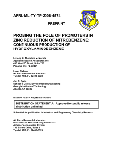 Zinc Reduction of Nitrobenzene: HAB Continuous Production