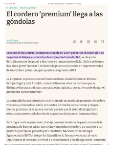 Cordero Premium en G&oacute;ndolas: Lanzamiento y Plan de Negocios