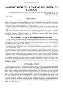 Calidad de Forraje y Ensilaje: Ma&iacute;z y Sorgo