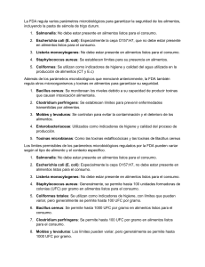 FDA Microbiological Standards for Durum Wheat Semolina