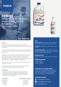 Gerdex Desinfectante: Folleto Informativo y Especificaciones