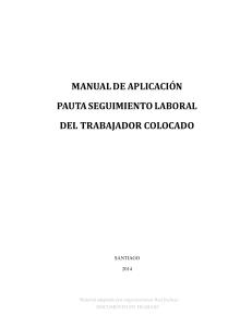 Pauta Seguimiento Laboral: Manual de Aplicaci&oacute;n