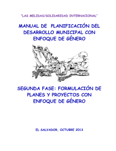 Planificación Municipal con Enfoque de Género: Manual