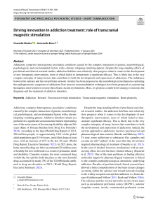 TMS for Addiction Treatment: Driving Innovation