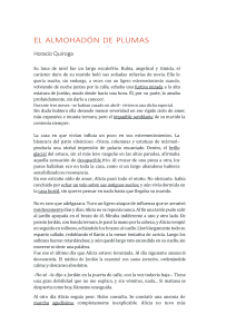 El almohad&oacute;n de plumas: Cuento de Horacio Quiroga