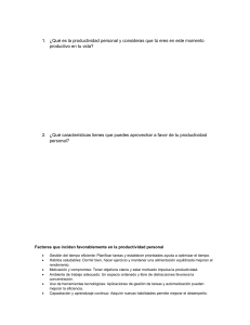 Productividad Personal: Preguntas y Factores Clave