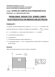 Campo Electrost&aacute;tico: Problemas Resueltos en Diel&eacute;ctricos