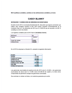 NIC 8: Corrección de Errores en Inventarios - Caso Práctico