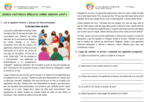Hoja de Trabajo: La Última Cena - Primaria