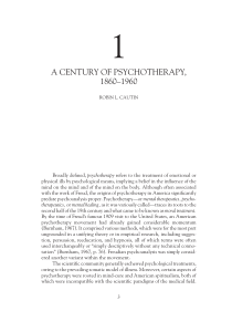 History of Psychotherapy in America, 1860-1960