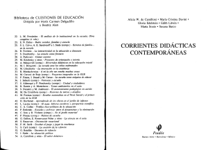 Corrientes Did&aacute;cticas Contempor&aacute;neas: La Clase Escolar