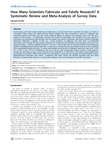 Scientific Misconduct: Fabrication & Falsification Prevalence