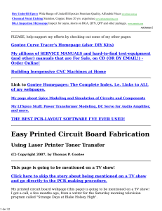 PCB Fabrication with Toner Transfer: A DIY Guide