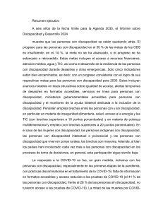 Informe Discapacidad y Desarrollo 2024: Resumen Ejecutivo