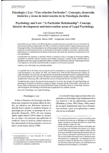Psicolog&iacute;a Jur&iacute;dica: Concepto, Historia e Intervenci&oacute;n