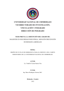 Plan de Emergencia Edificio L UNACH - Seguridad Industrial
