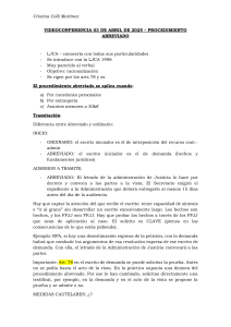 Procedimiento Abreviado LJCA: Apuntes de Clase