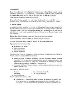 Adoraci&oacute;n a Dios como Rey: Lecci&oacute;n sobre la Oraci&oacute;n