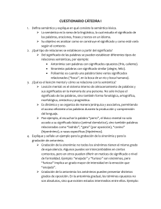 Cuestionario de Semántica: Conceptos Clave y Aplicaciones