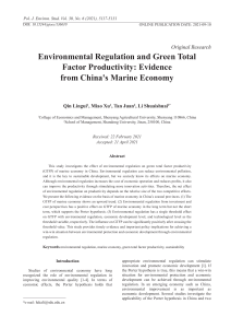 Environmental Regulation & Green Productivity in China's Marine Economy