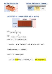 C&aacute;lculo de Ladrillos y Mortero para Muros