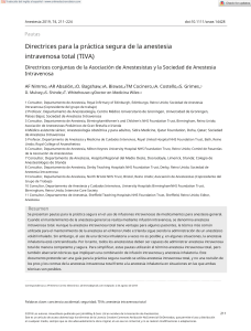Gu&iacute;as para la Anestesia Intravenosa Total (TIVA)