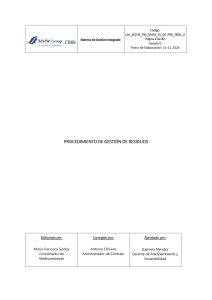Procedimiento de Gestión de Residuos - Saneamiento Las Salinas