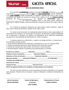 Acta de Inventario Físico - Sucursal La Bermudez