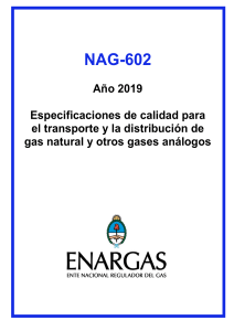 NAG-602: Especificaciones de Calidad Gas Natural