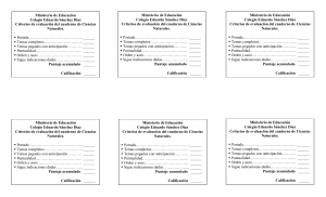 Criterios de Evaluación Cuaderno Ciencias Naturales